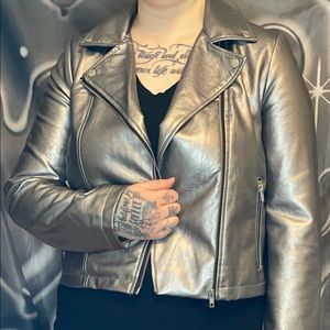 Silver moto jacket